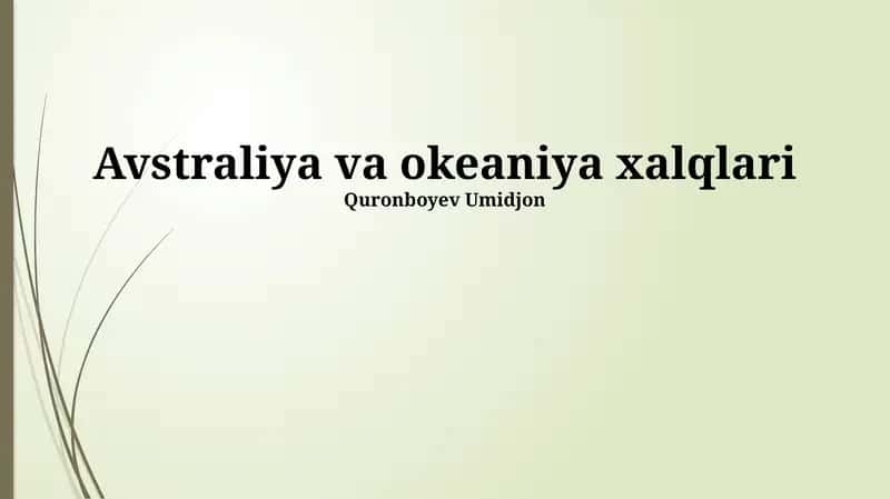 Avstraliya va okeaniya xalqlari