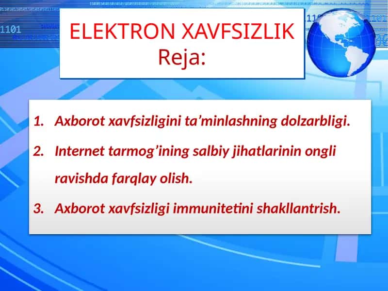 ELEKTRON XAVFSIZLIK