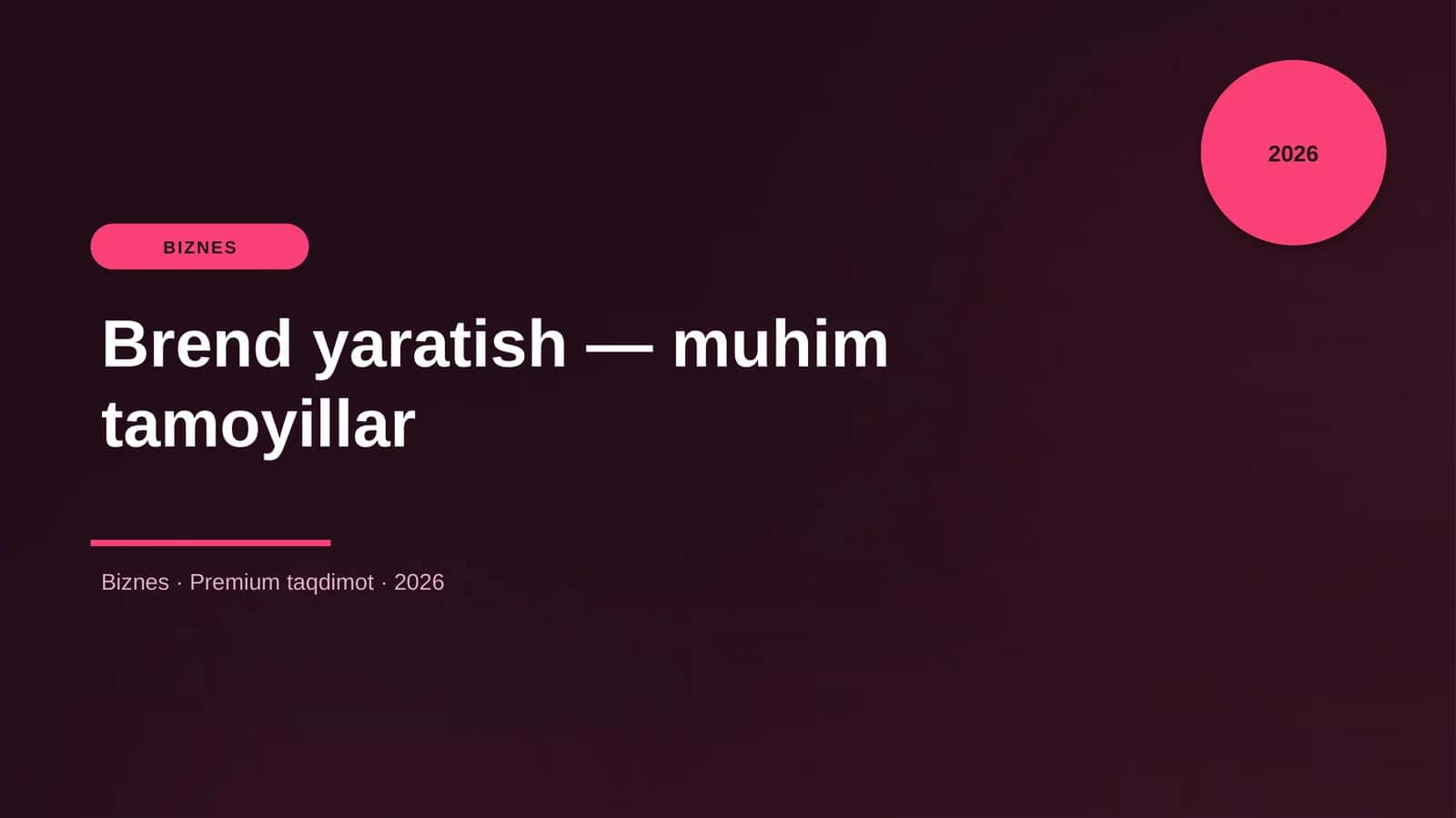 Brend yaratish — muhim tamoyillar