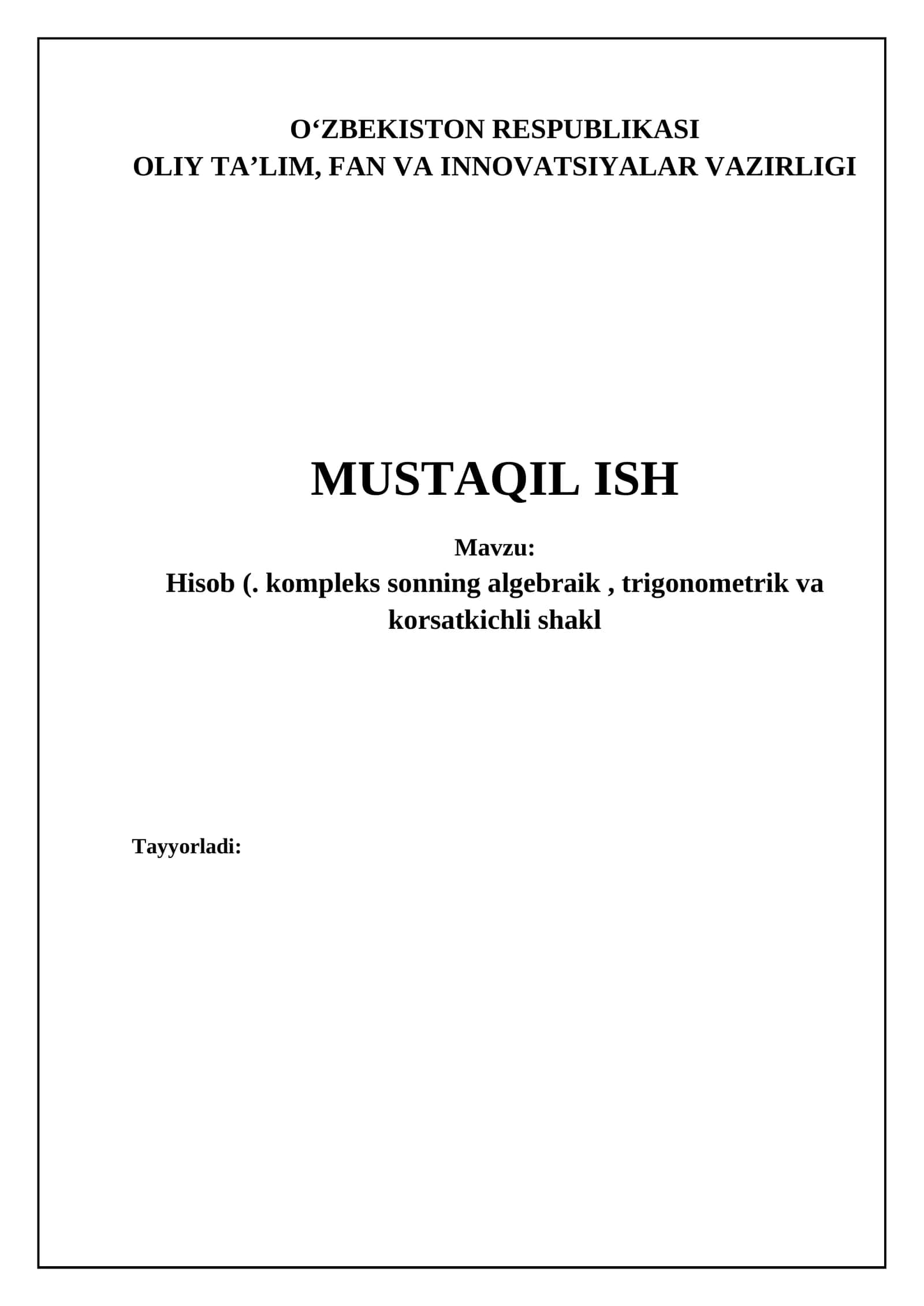 Kompleks sonlar ustida amallar