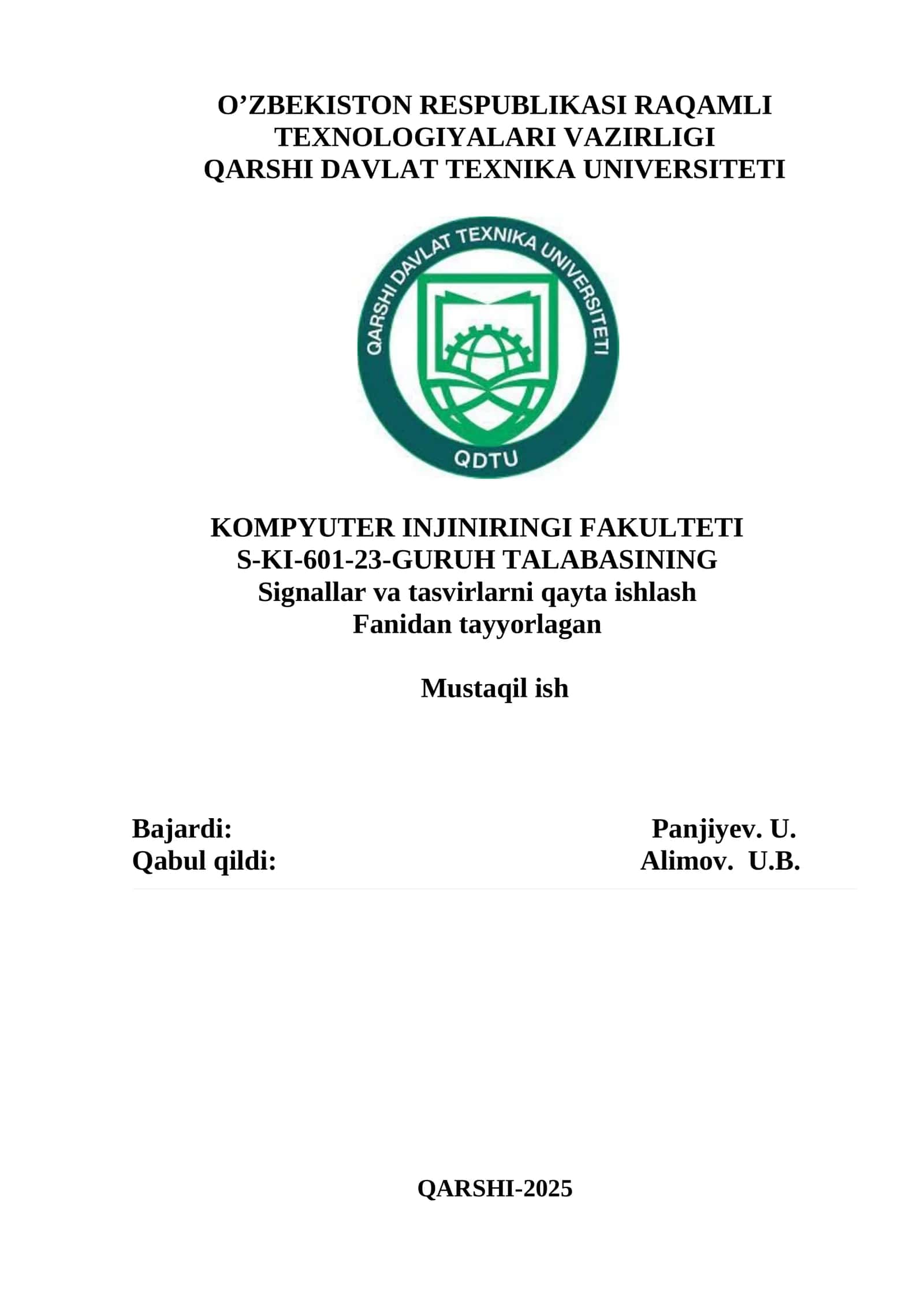Signallarning chastotaviy tahlili