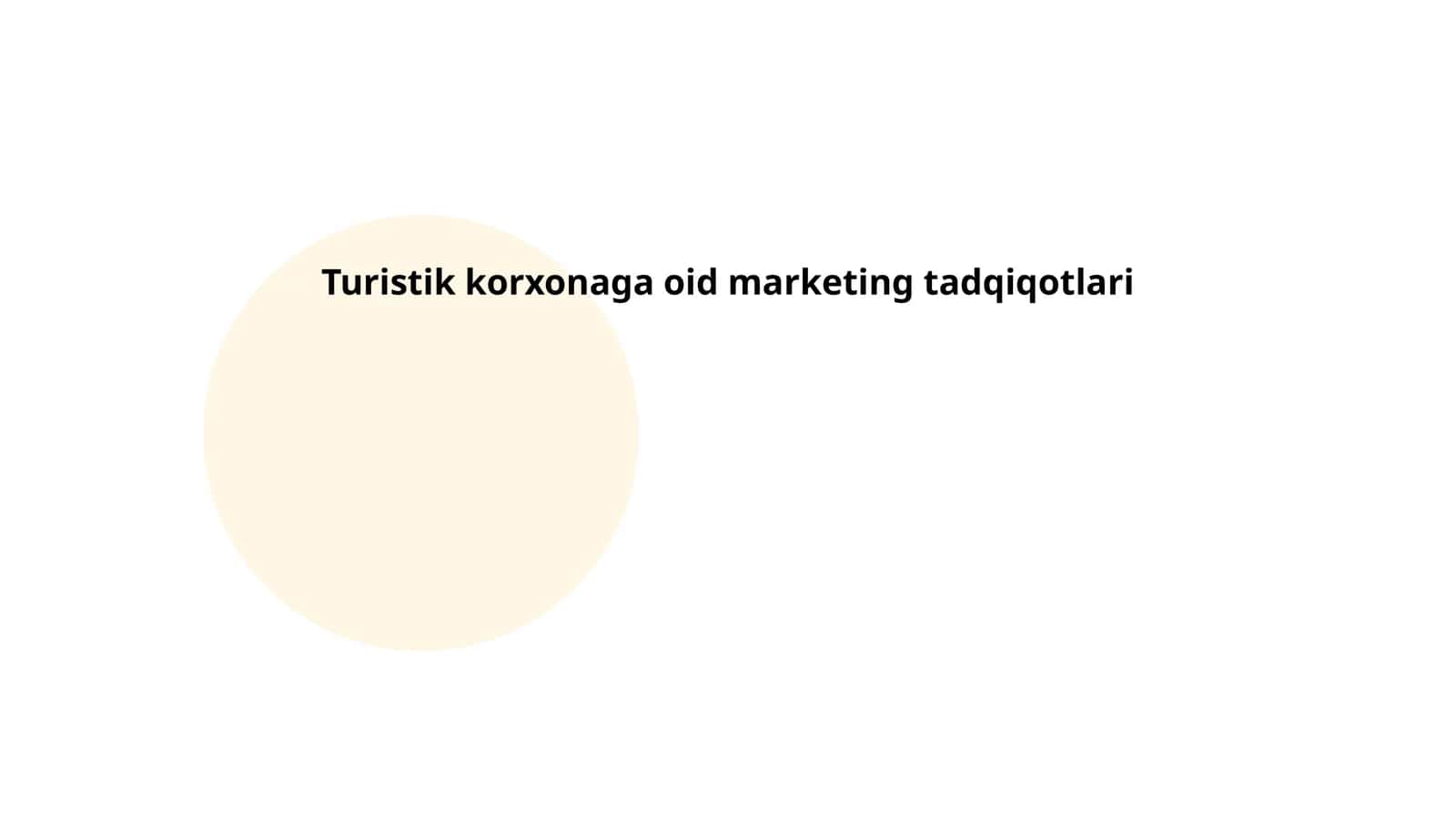 Turistik korxonaga oid marketing tadqiqotlari