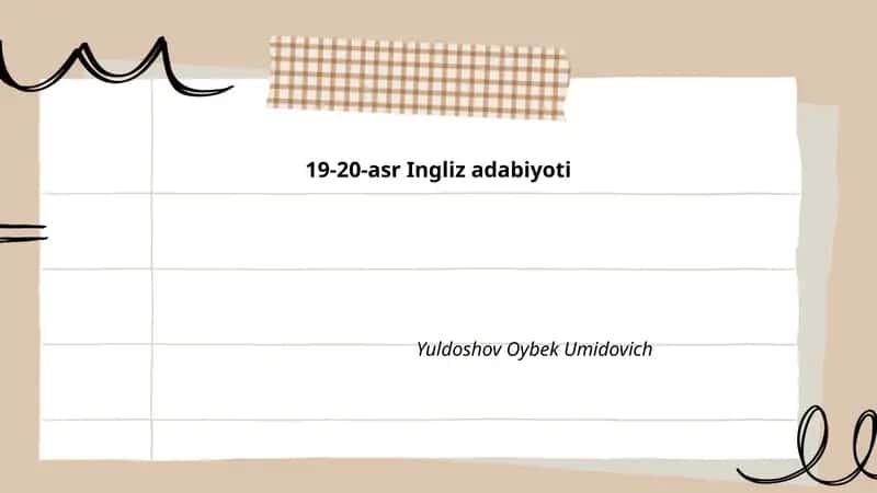 19-20-asr Ingliz adabiyoti