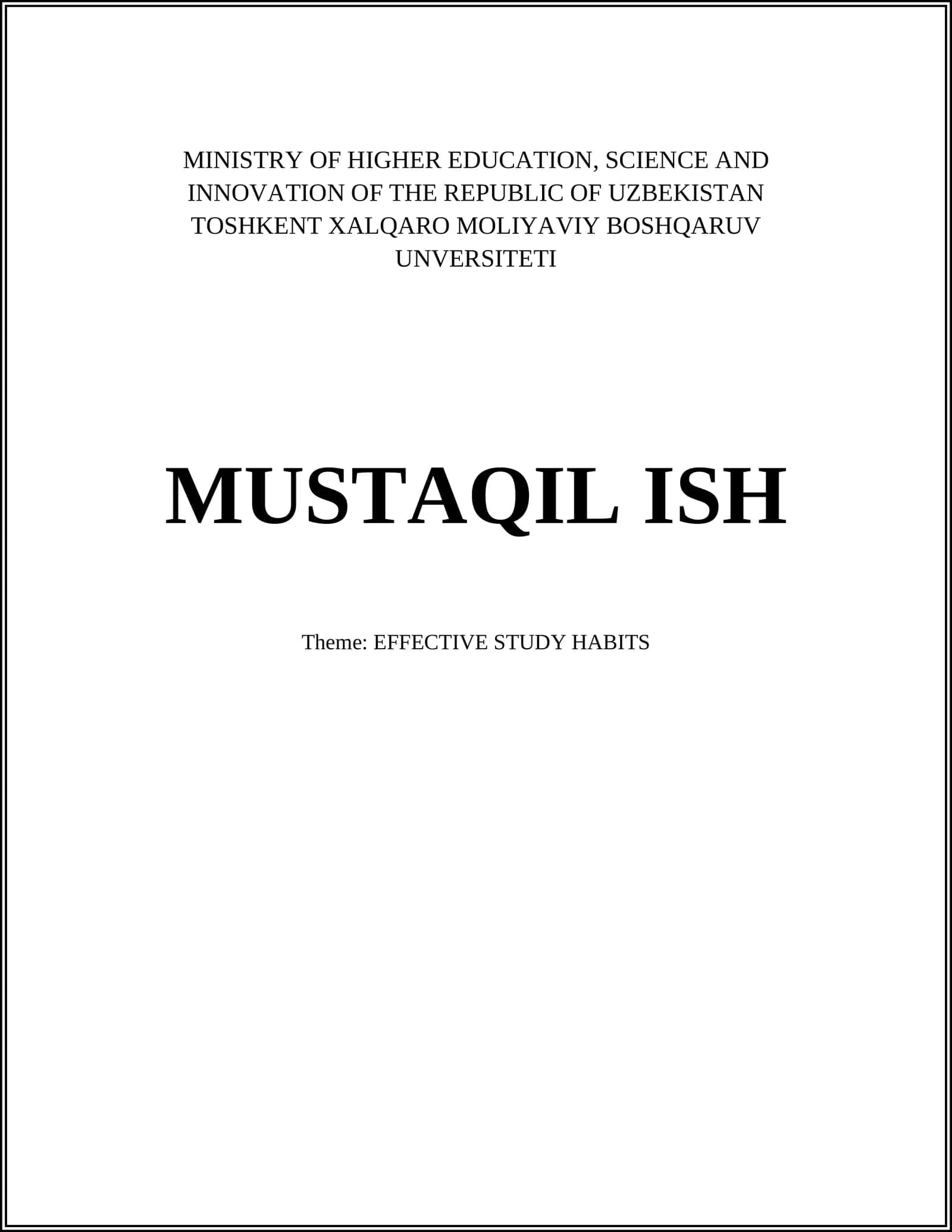 MUSTAQIL ISH