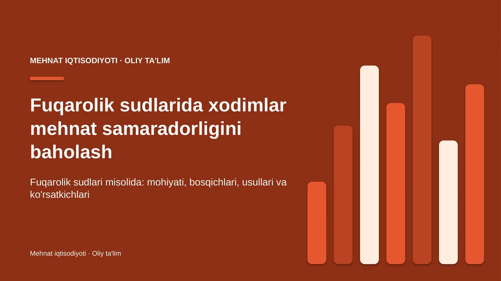 Fuqarolik sudlarida xodimlar mehnat samaradorligini baholash