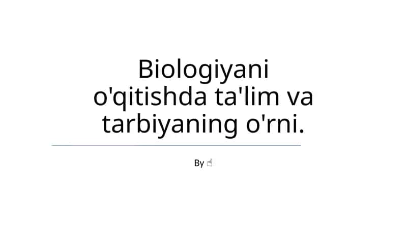 Texnologiya Integratsiyasi Biologiya Ta'limi