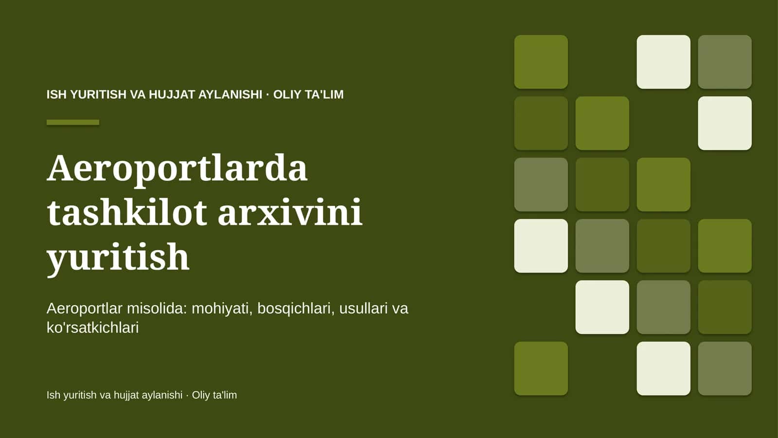 Aeroportlarda tashkilot arxivini yuritish