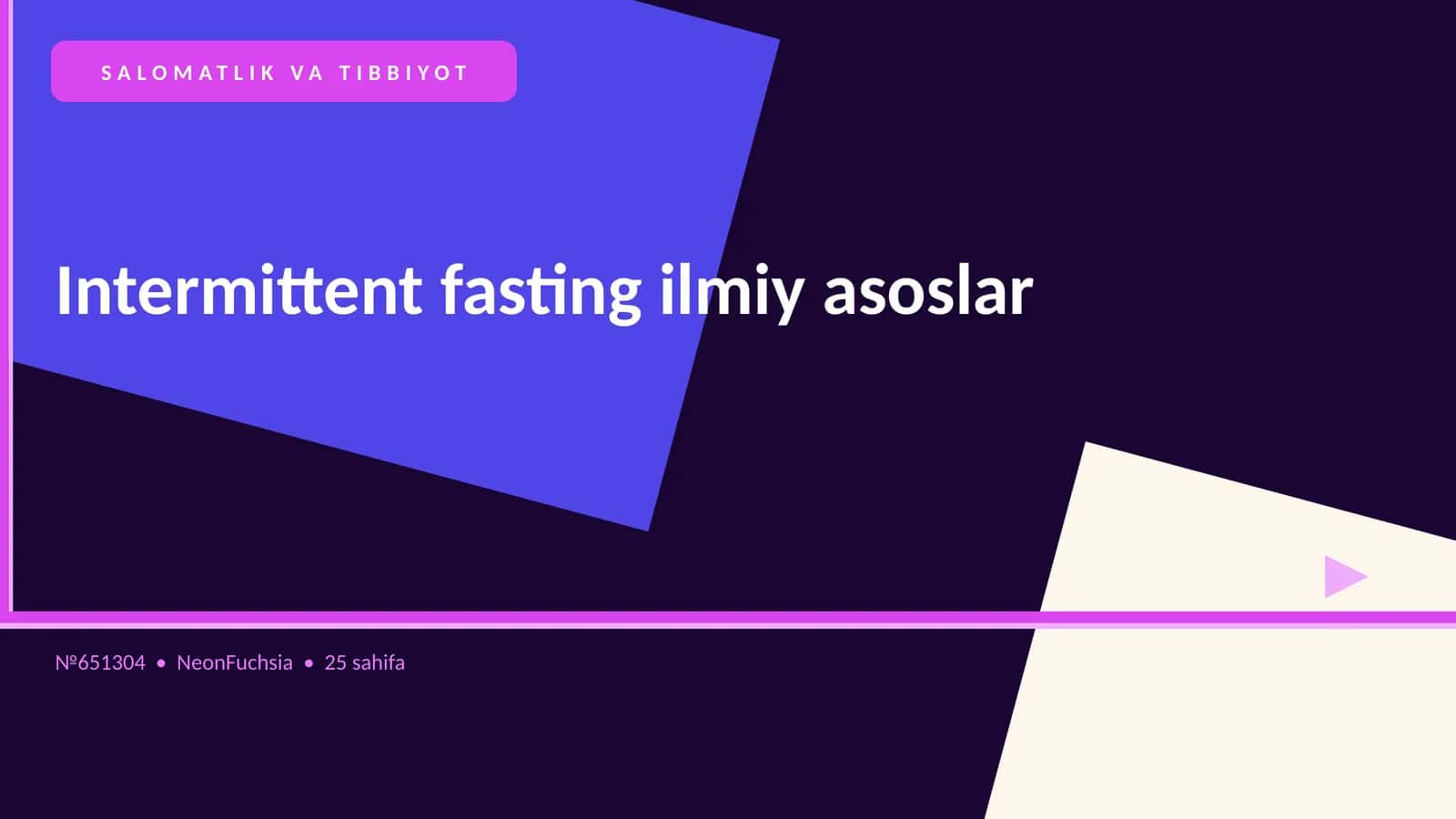 Intermittent fasting ilmiy asoslar