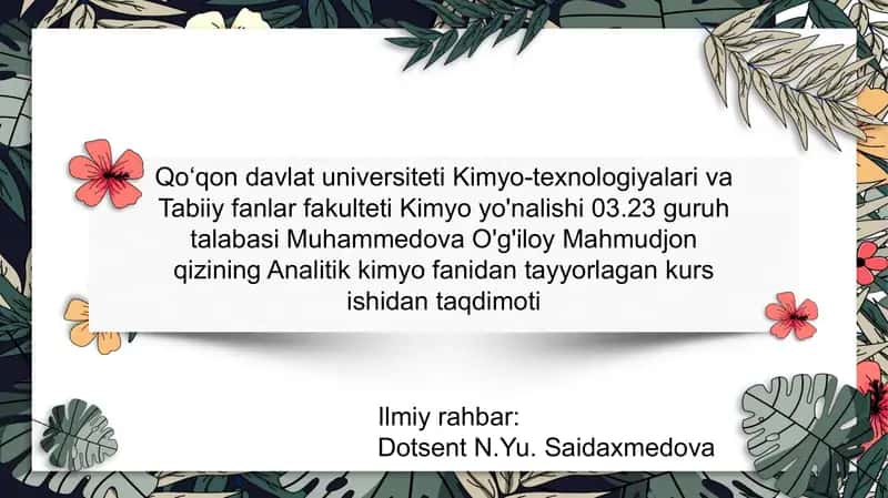 Analitik kimyo kursi