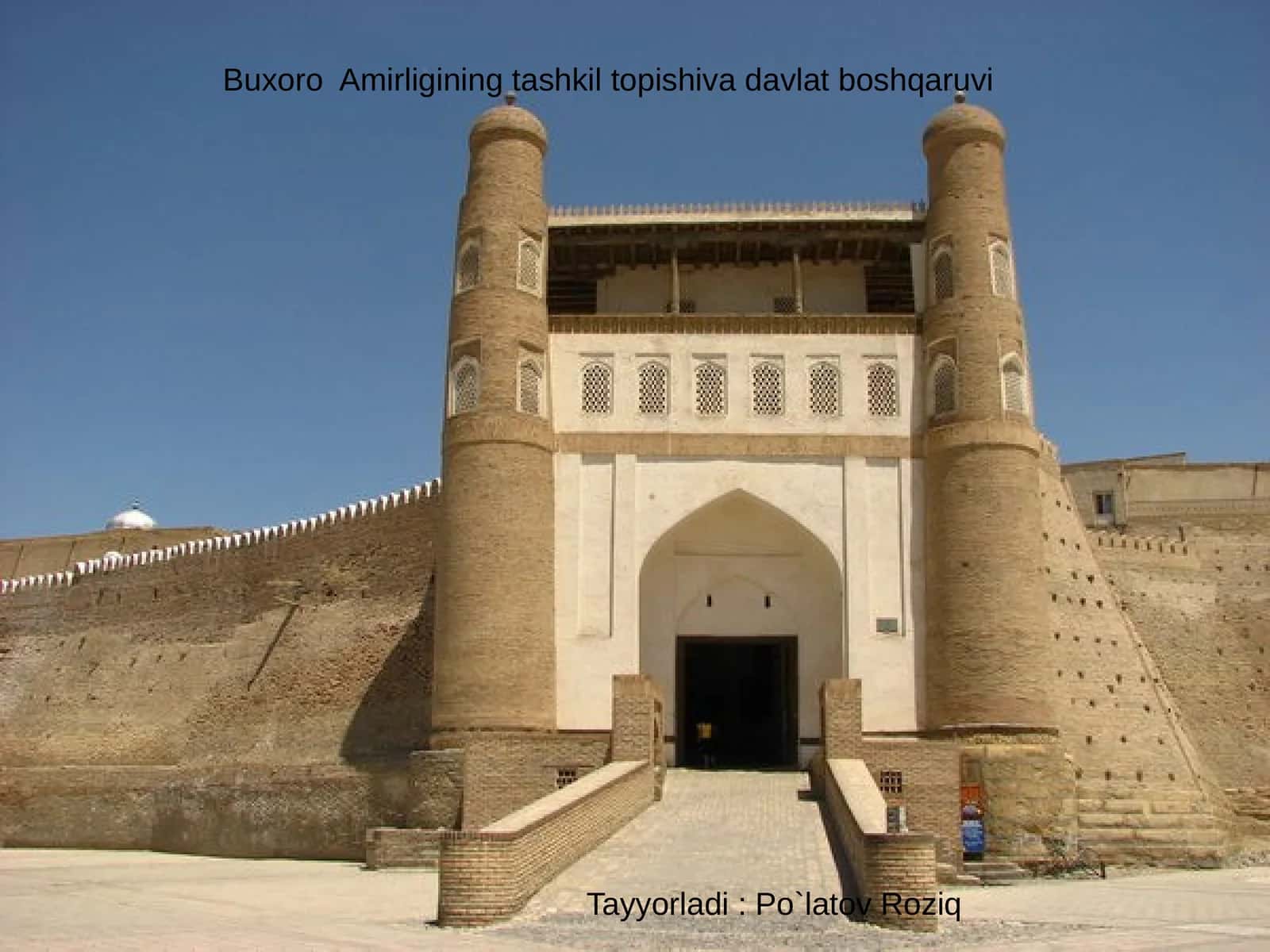 Buxoro Amirligining tashkil topishi va davlat boshqarilishi