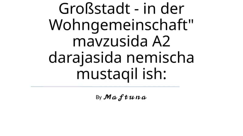 Wohnen in der Großstadt - in der Wohngemeinschaft