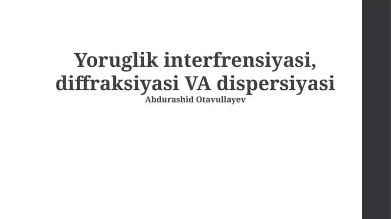 Yorug'likning Interferentsiyasi