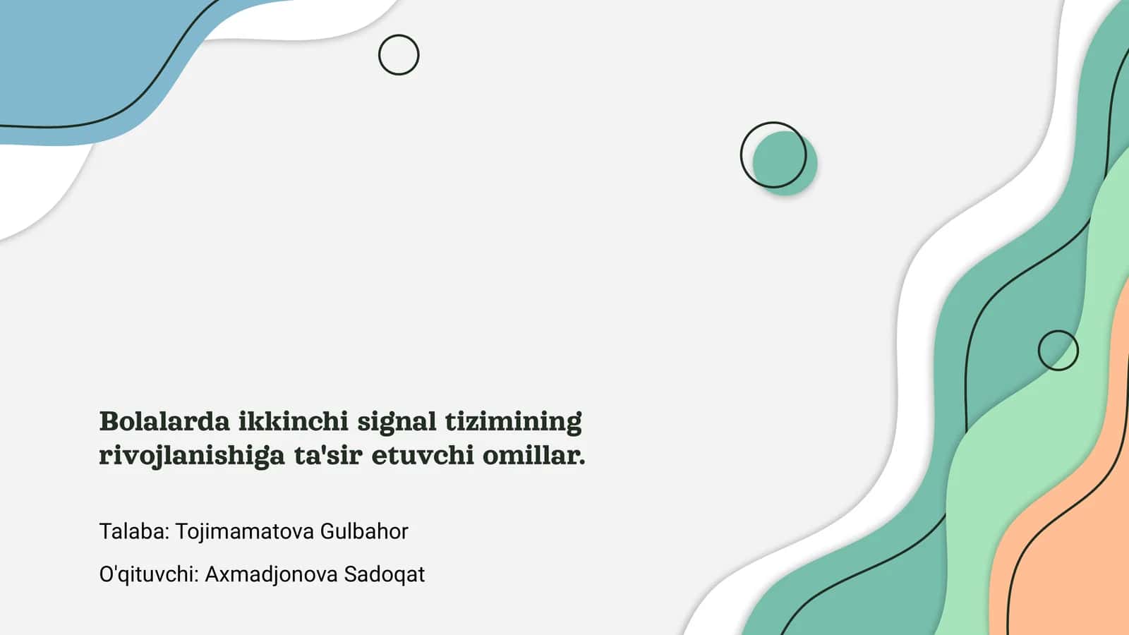 Bolalarda ikkinchi signal tizimining rivojlanishiga ta'sir etuvchi omillar
