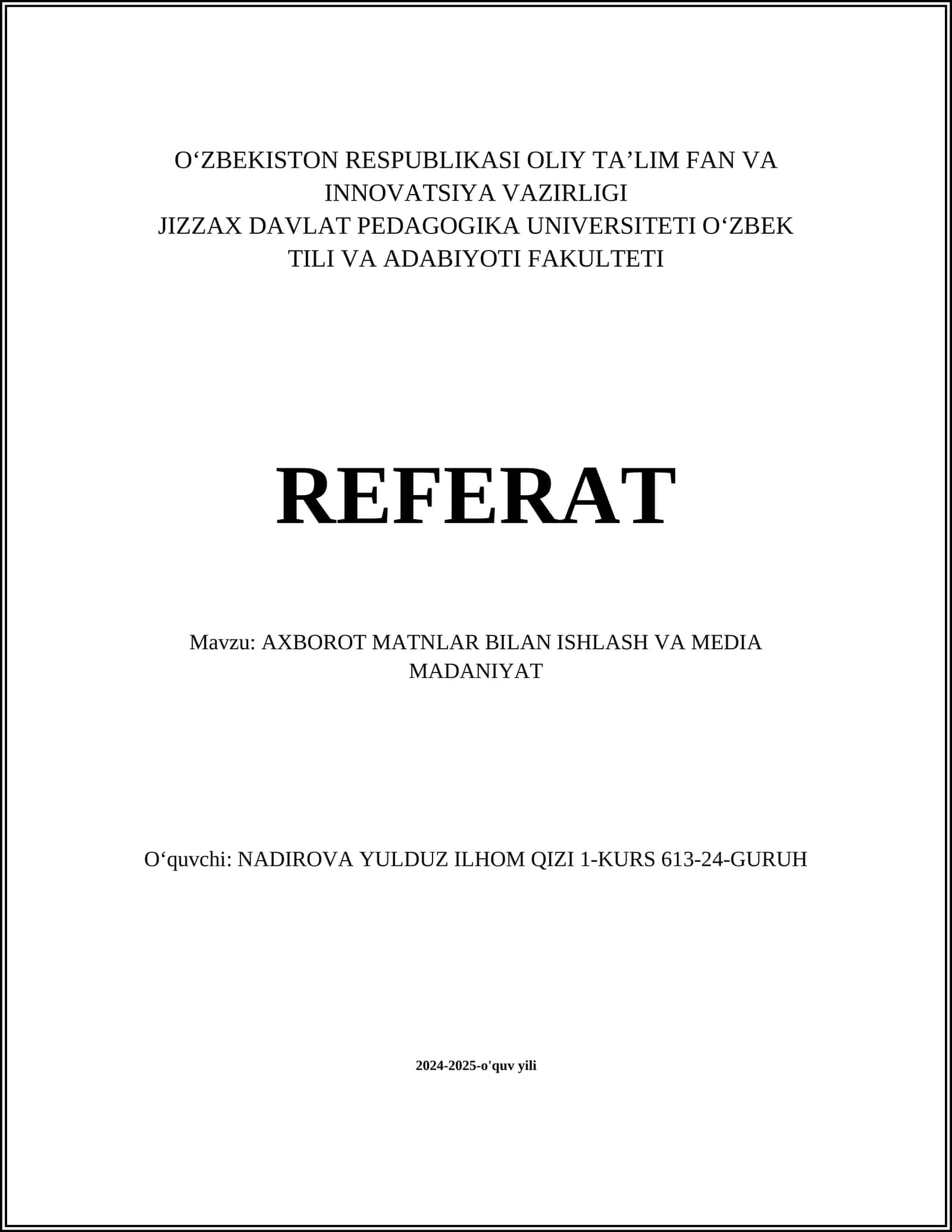 AXBOROT TEXNOLOGIYALARINING JAMIYATGA TA'SIRI