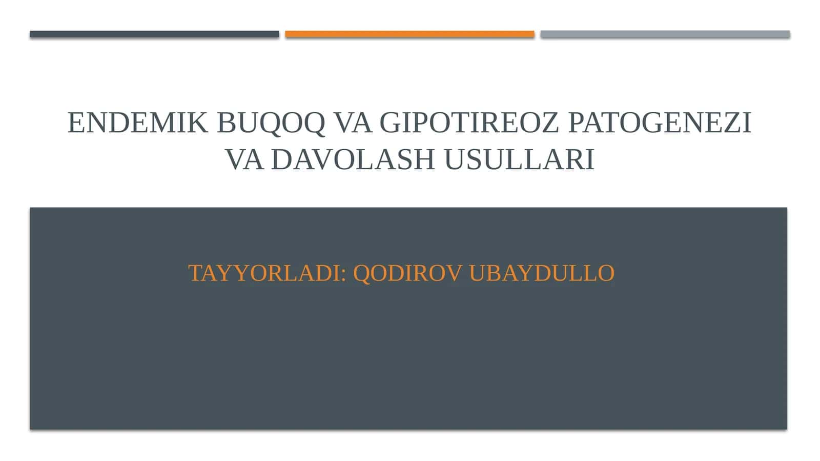 Endemik buqoq va gipotireoz patogenezi va davolash usullari