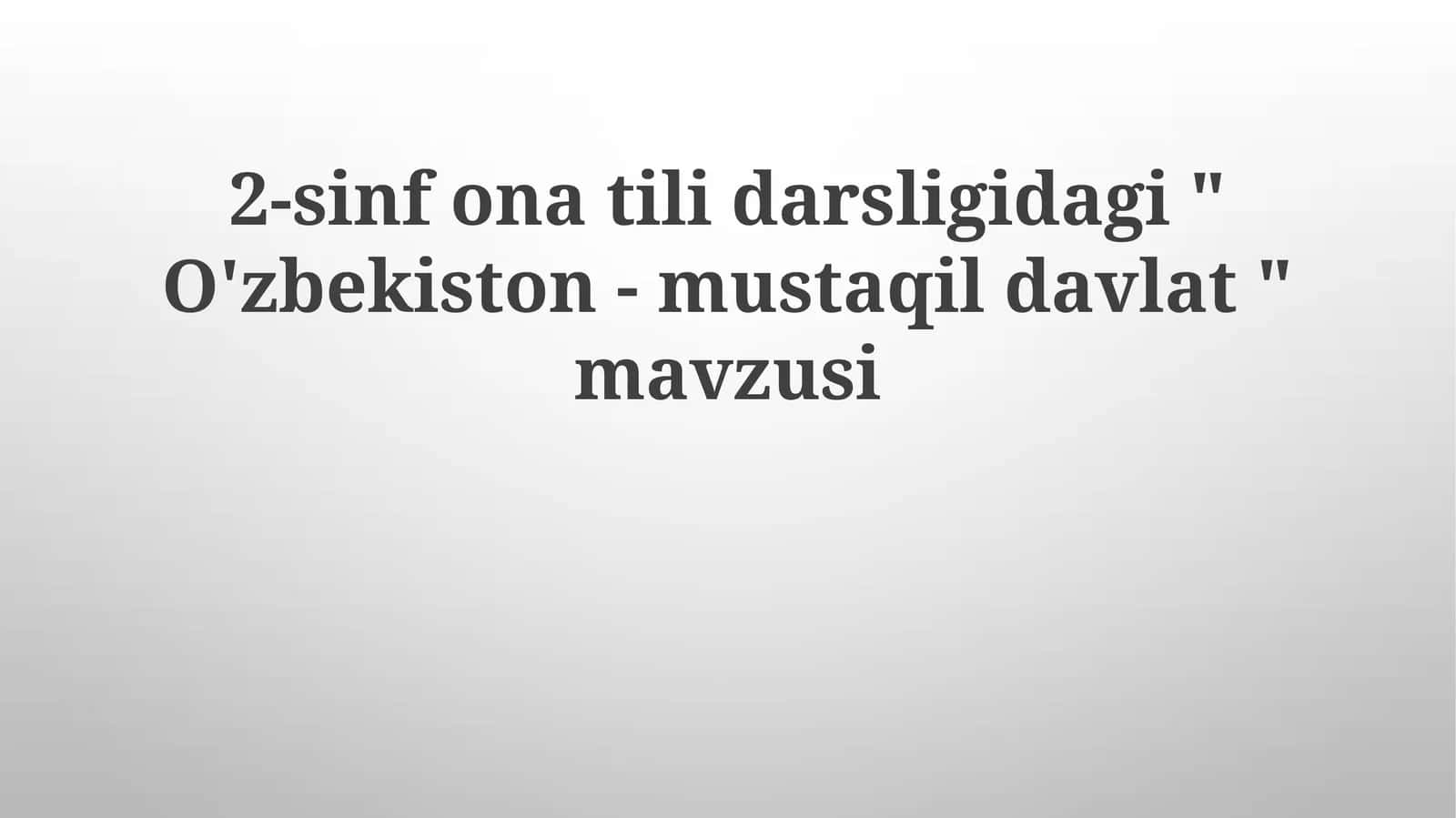 O'zbekiston-mustaqildavlat