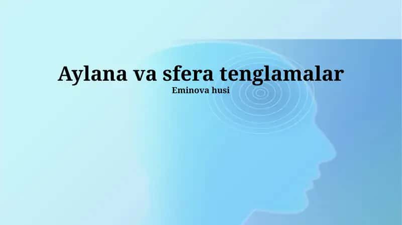 Silindr va Sfera Tenglamalari