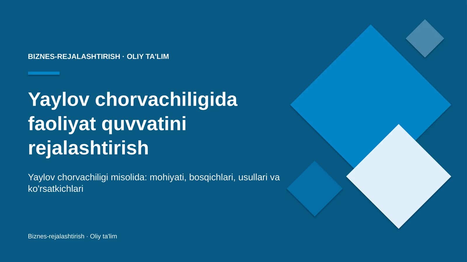 yaylov chorvachiligida faoliyat quvvatini rejalashtirish 8454