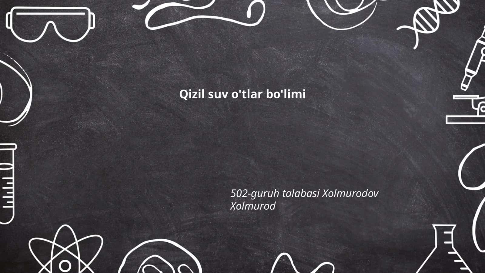 Qizil suv o'tlar biologiyasi
