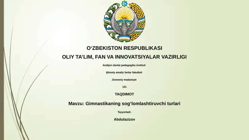 Salomatlikni yaxshilovchi gimnastika