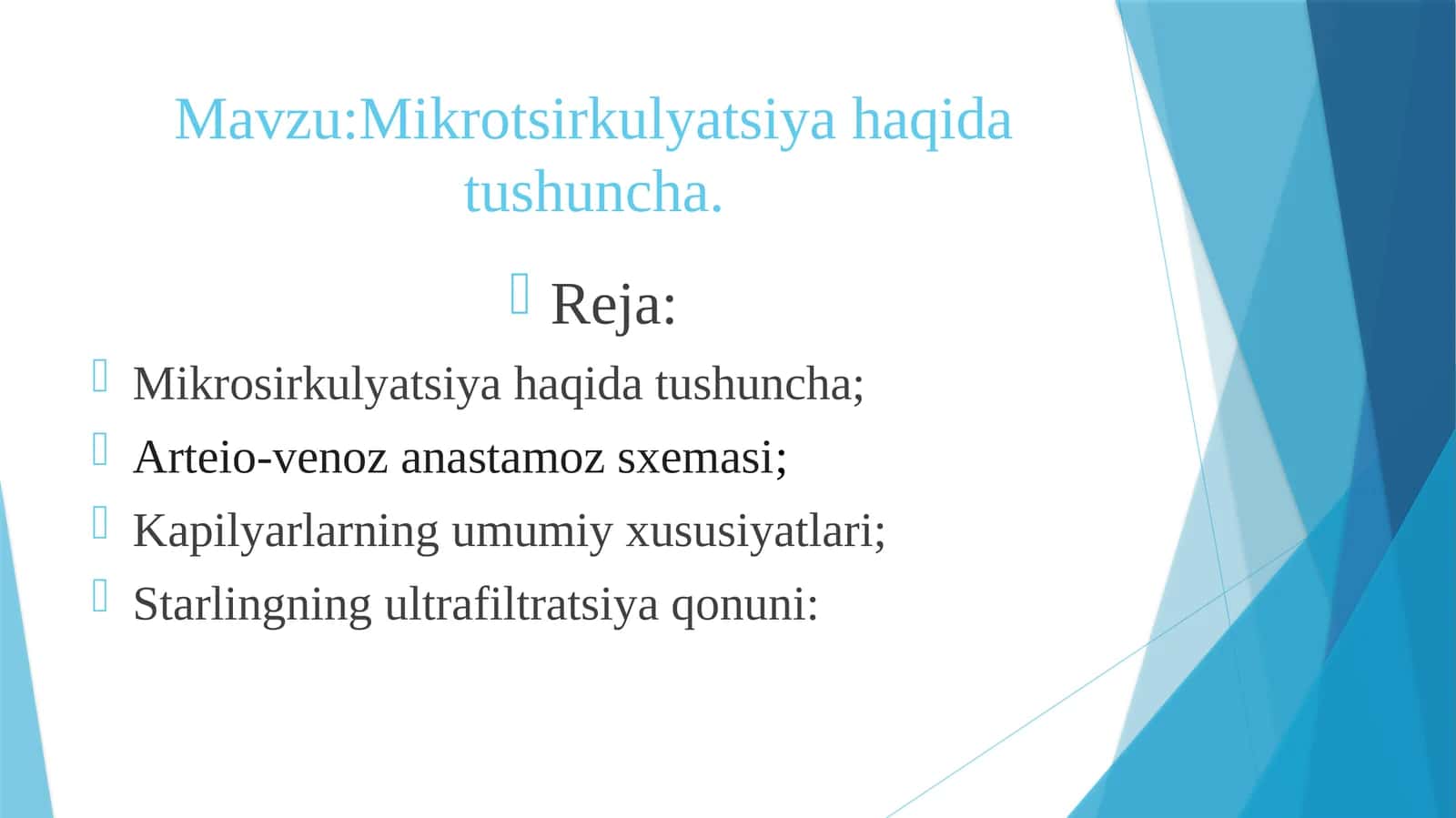 Mikrotsirkulyatsiya haqida tushuncha