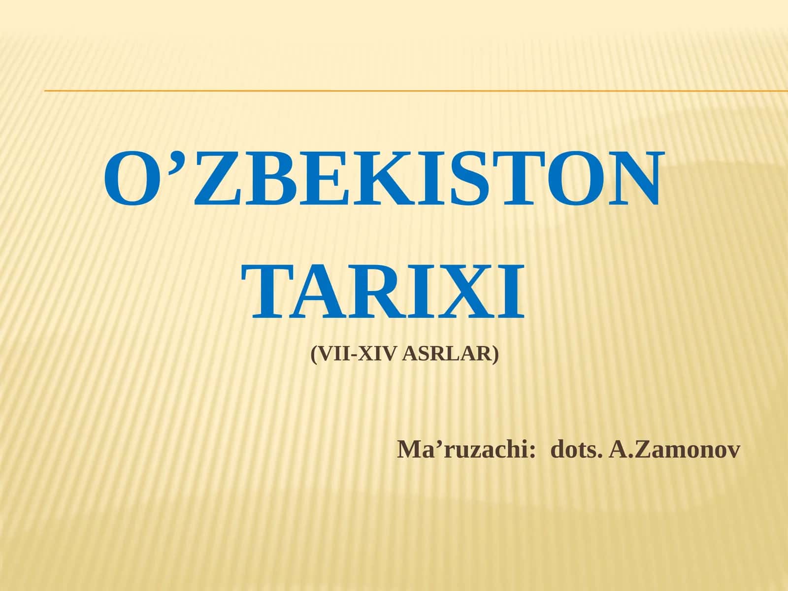 TARIXI (VII-XIV ASRLAR)