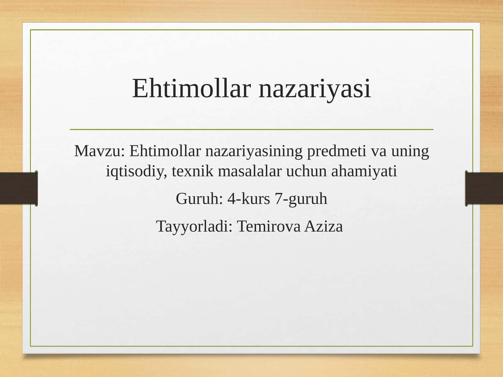 Ehtimollarnazariyasi