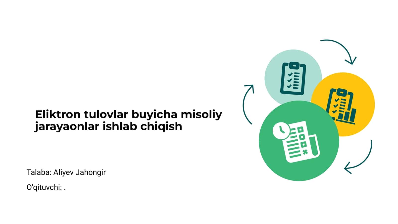 Elektron to‘lovlar: Asosiy tushunchalar