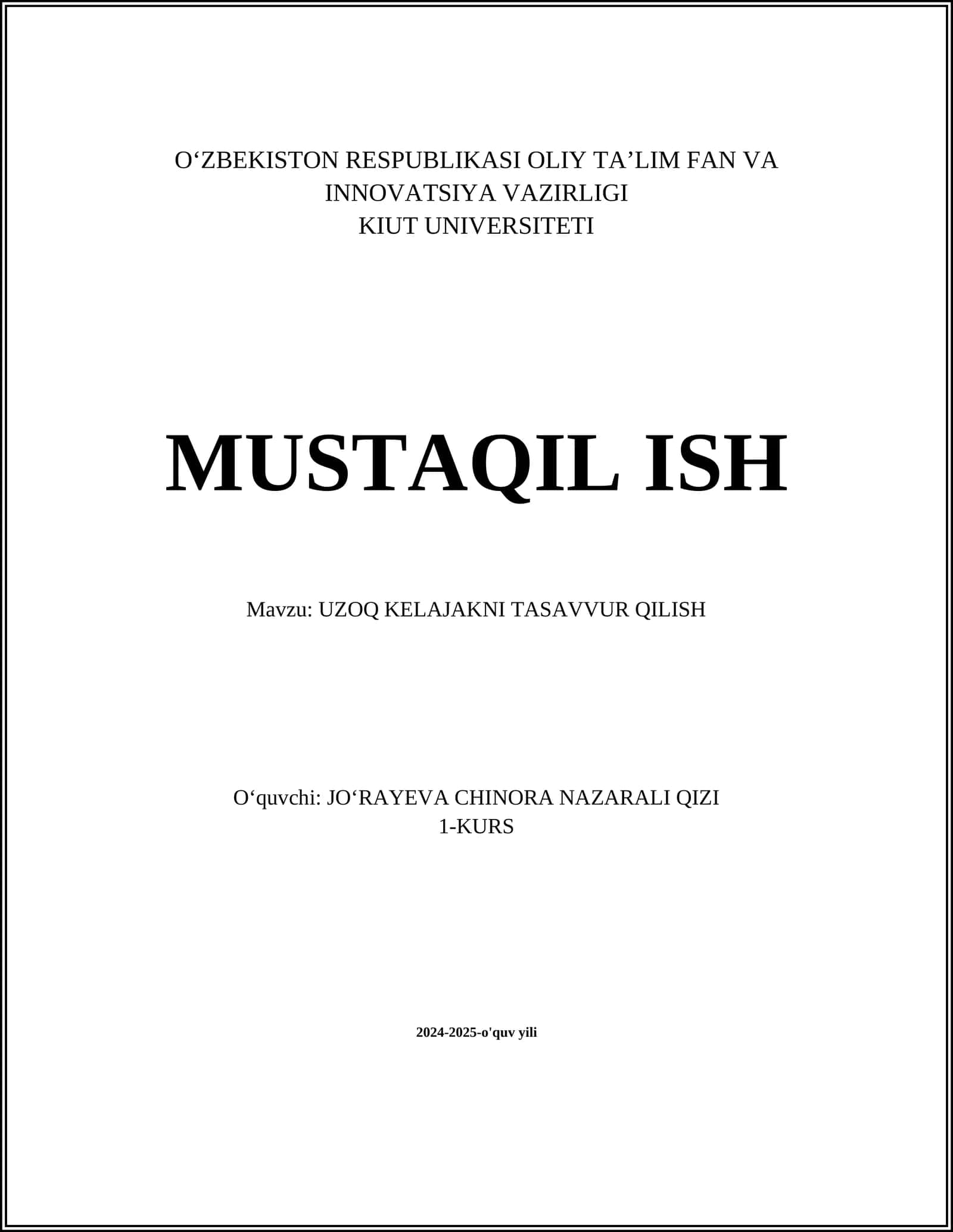 Uzoq kelajakni tasavvur qilish