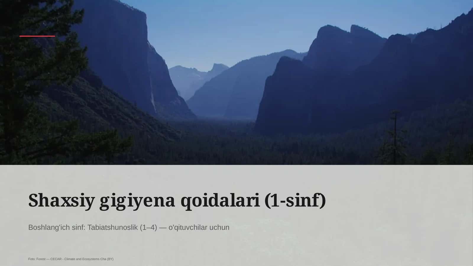 Shaxsiy gigiyena qoidalari (1-sinf)