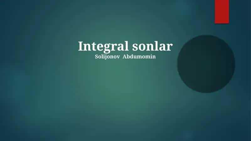 Integral sonlar