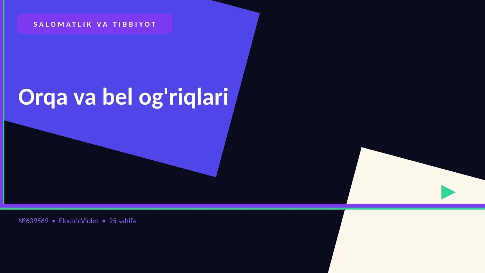 Orqa va bel og'riqlari