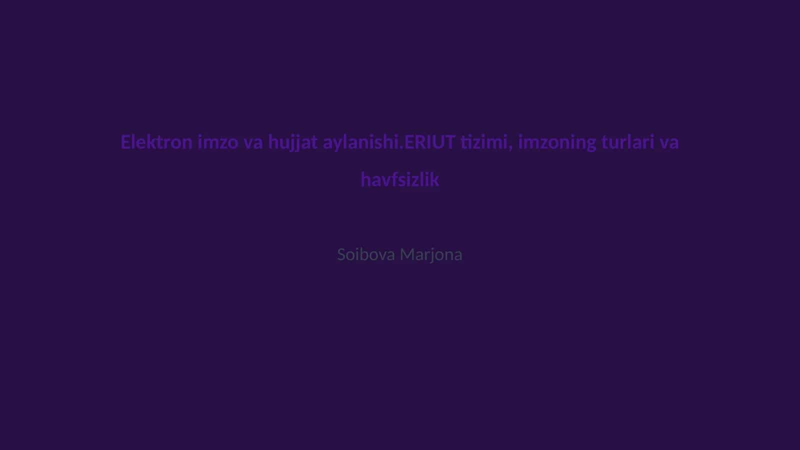 Elektron imzo va hujjat aylanishi