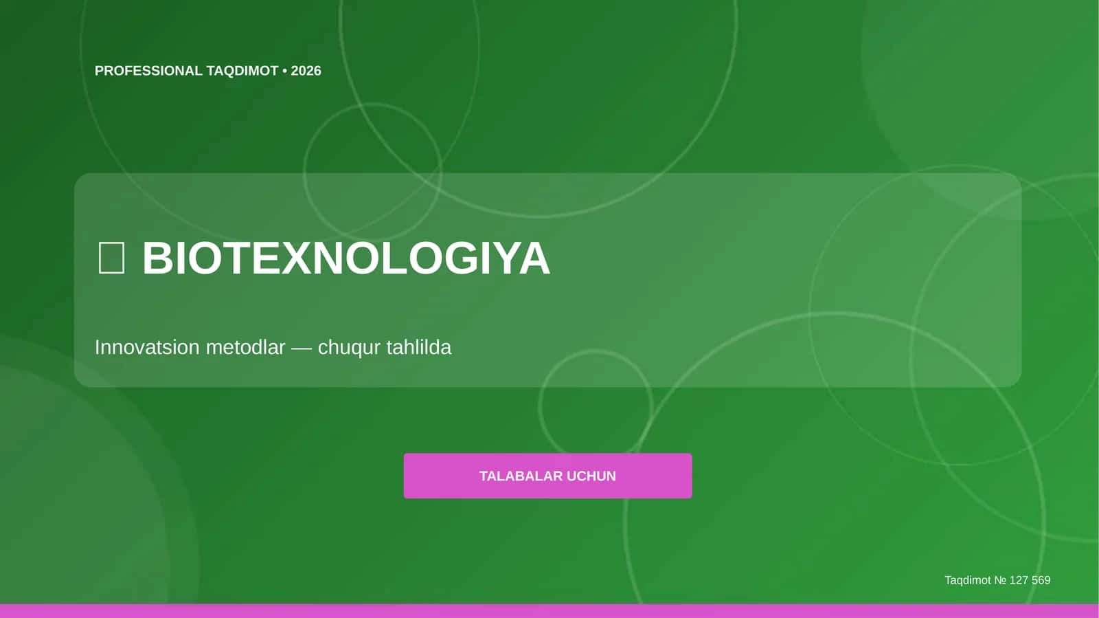 BIOTEXNOLOGIYA