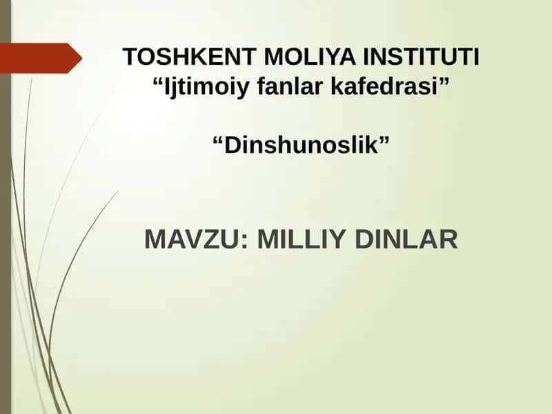 MILLIY DINLAR