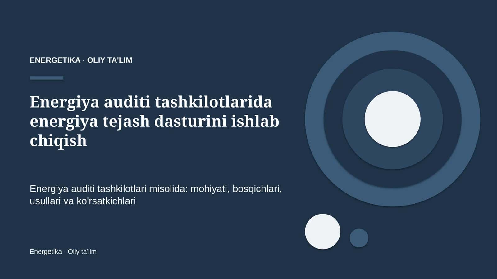 energiya auditi tashkilotlarida energiya tejash dasturini ishlab chiqish 6658