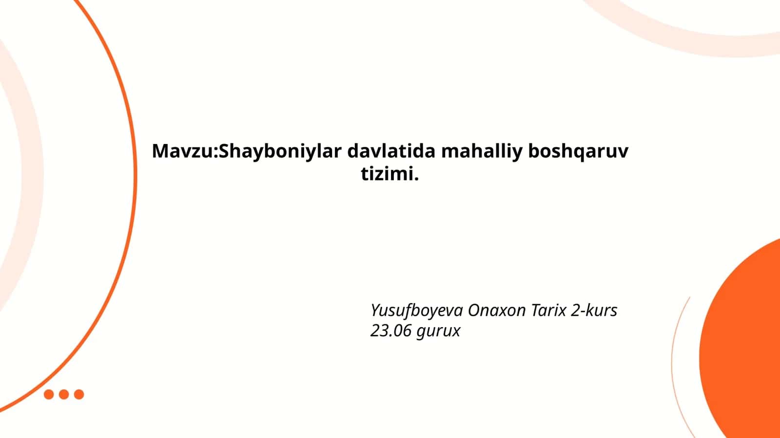 Shayboniylar davlatida mahalliy boshqaruv tizimi