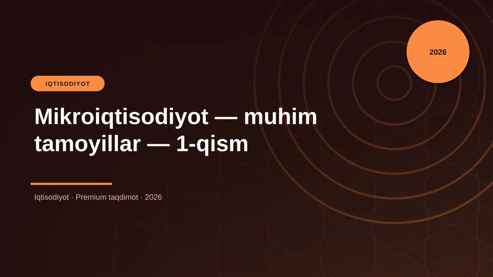 Mikroiqtisodiyot — muhim tamoyillar — 1-qism