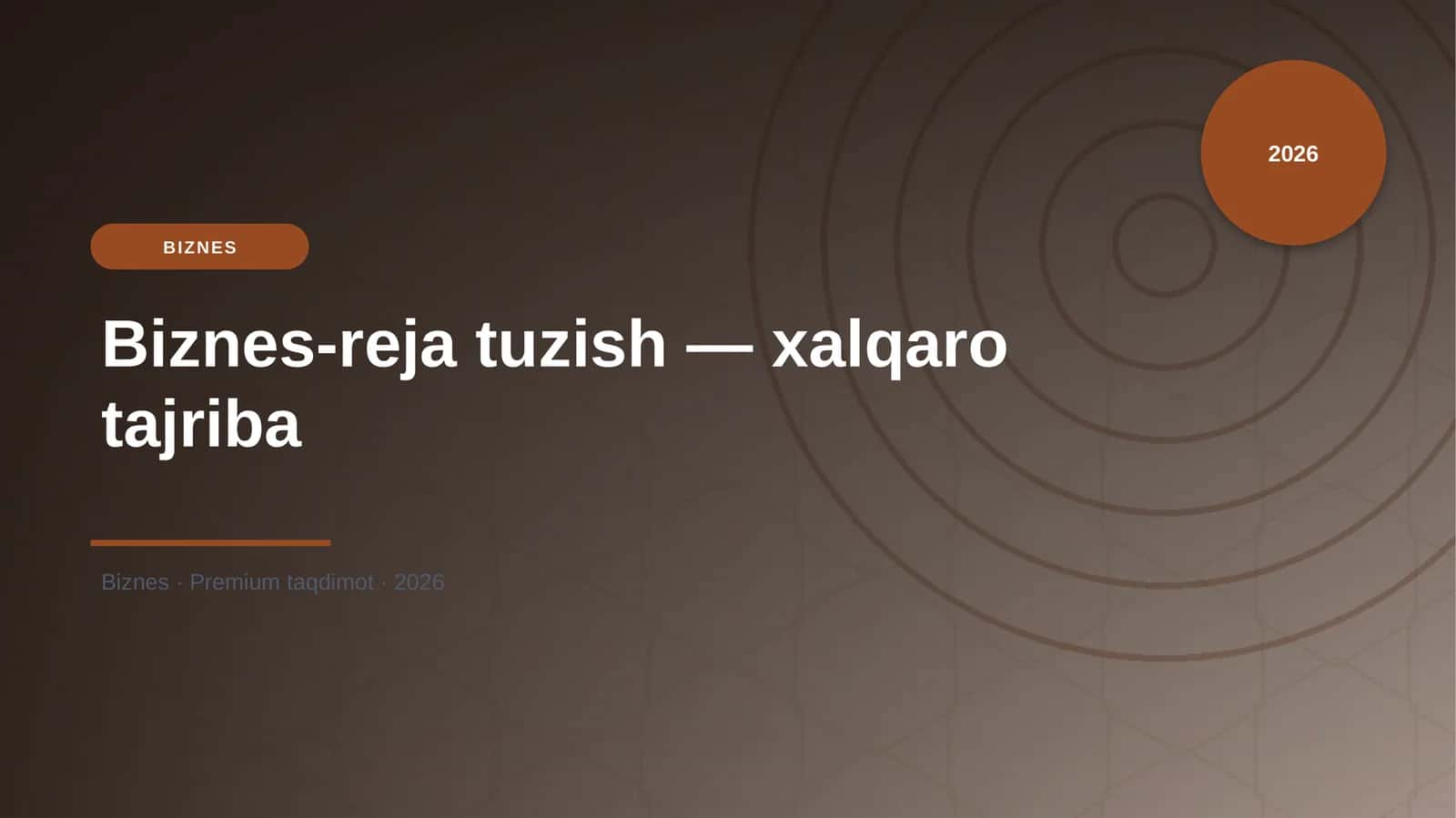 Biznes-reja tuzish - xalqaro tajriba