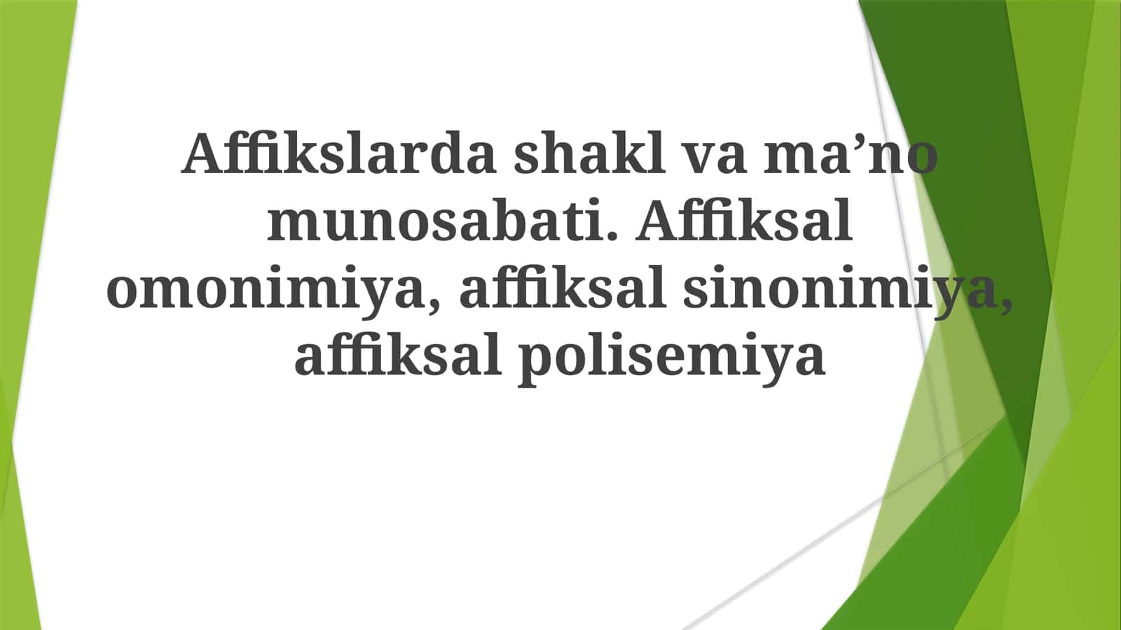 Afiksal gomoniya, sinonimiya va polisemiya
