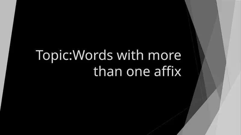Mavzu:Words with more than one affix