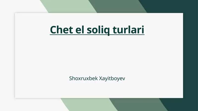 Chet el soliq turlari