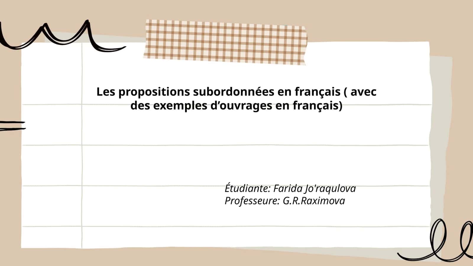 Les propositions subordonnées en français ( avec des exemples d’ouvrages en français)