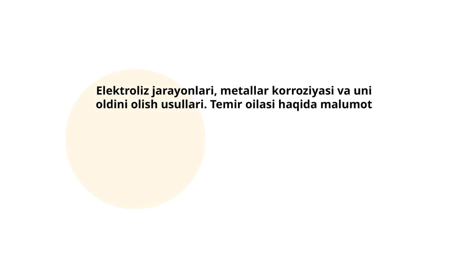 Elektroliz jarayonlari va metallar korroziyasi
