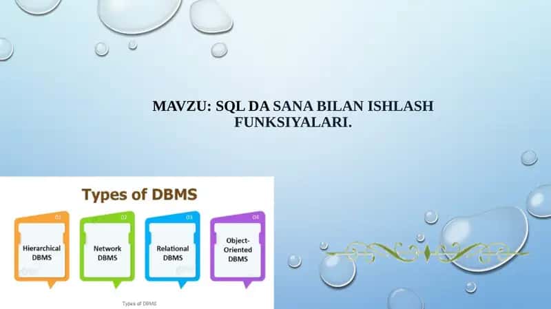 SQL da Sanabilanishlash funksiyalari