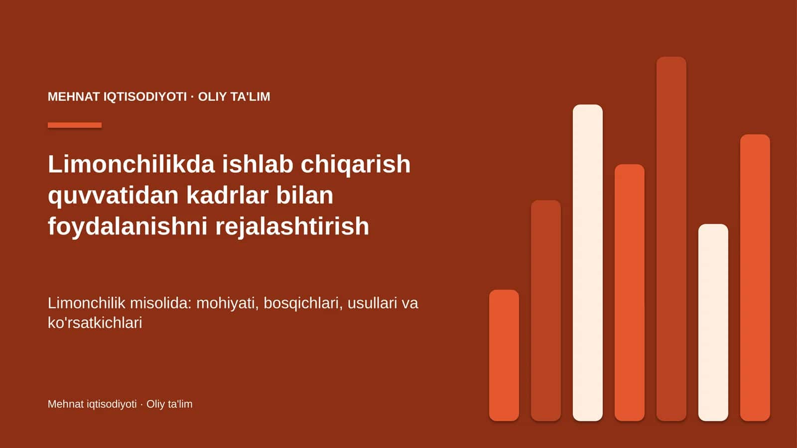 Limonchilikda ishlab chiqarish quvvatidan kadrlar bilan foydalanishni rejalashtirish