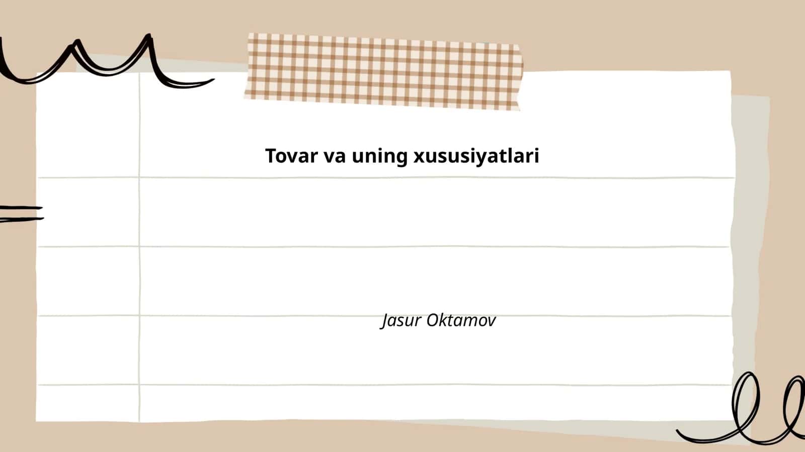 Tovar va uning xususiyatlari