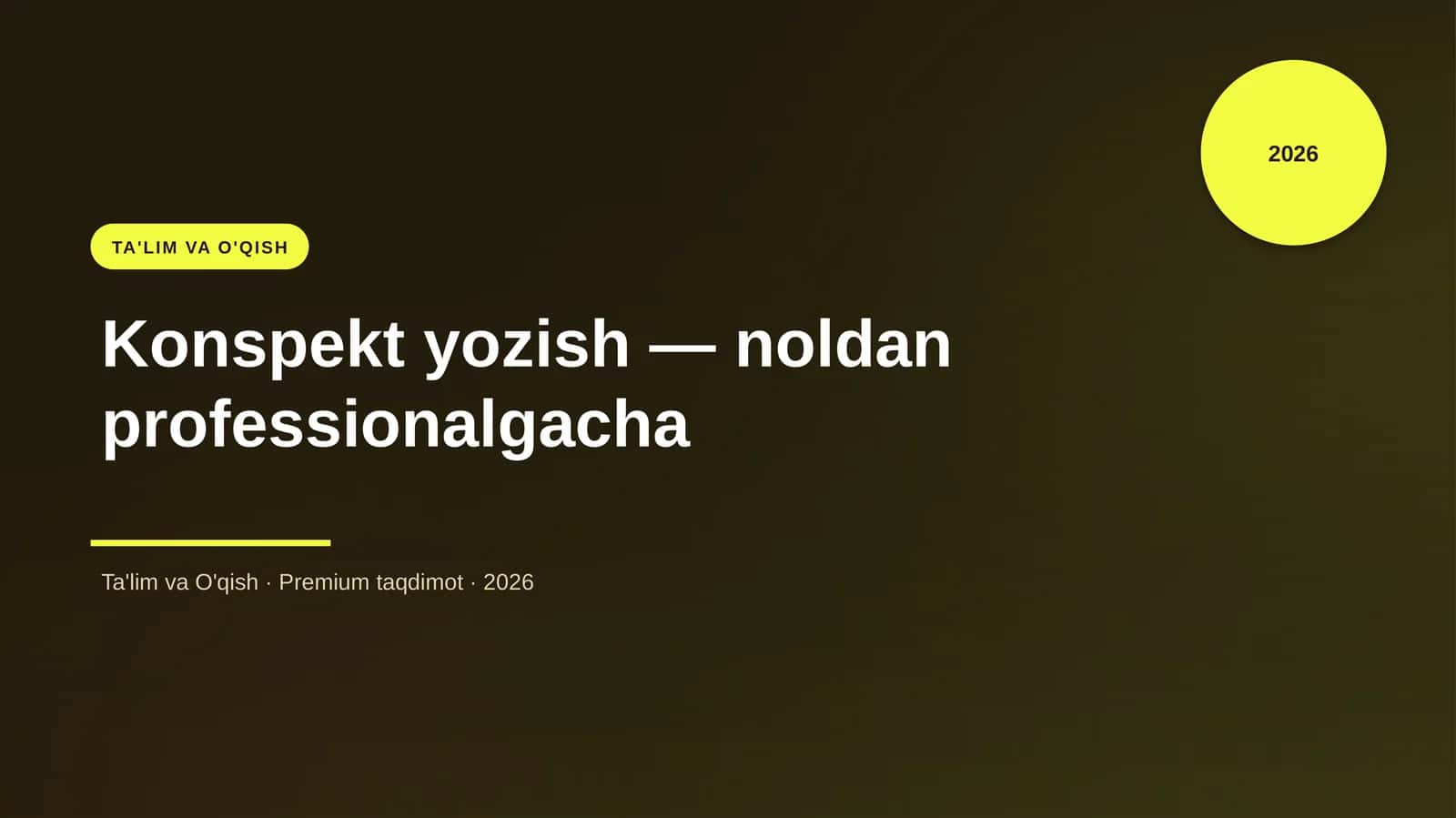Konspekt yozish — noldan professionalgacha