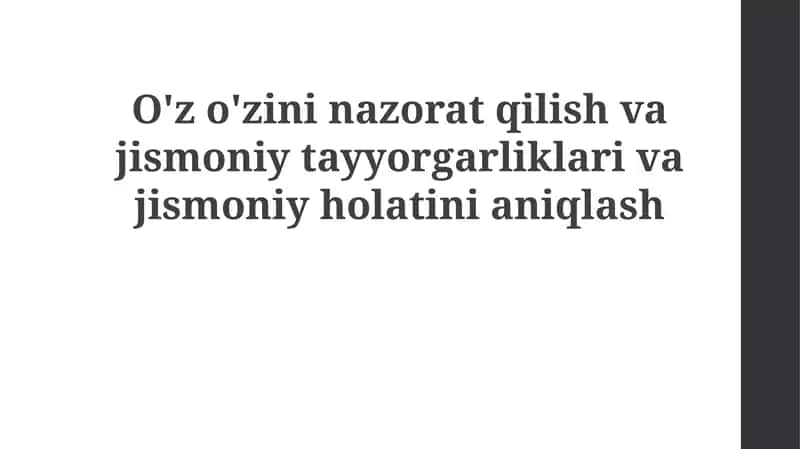 O'z-o'zini nazorat qilish