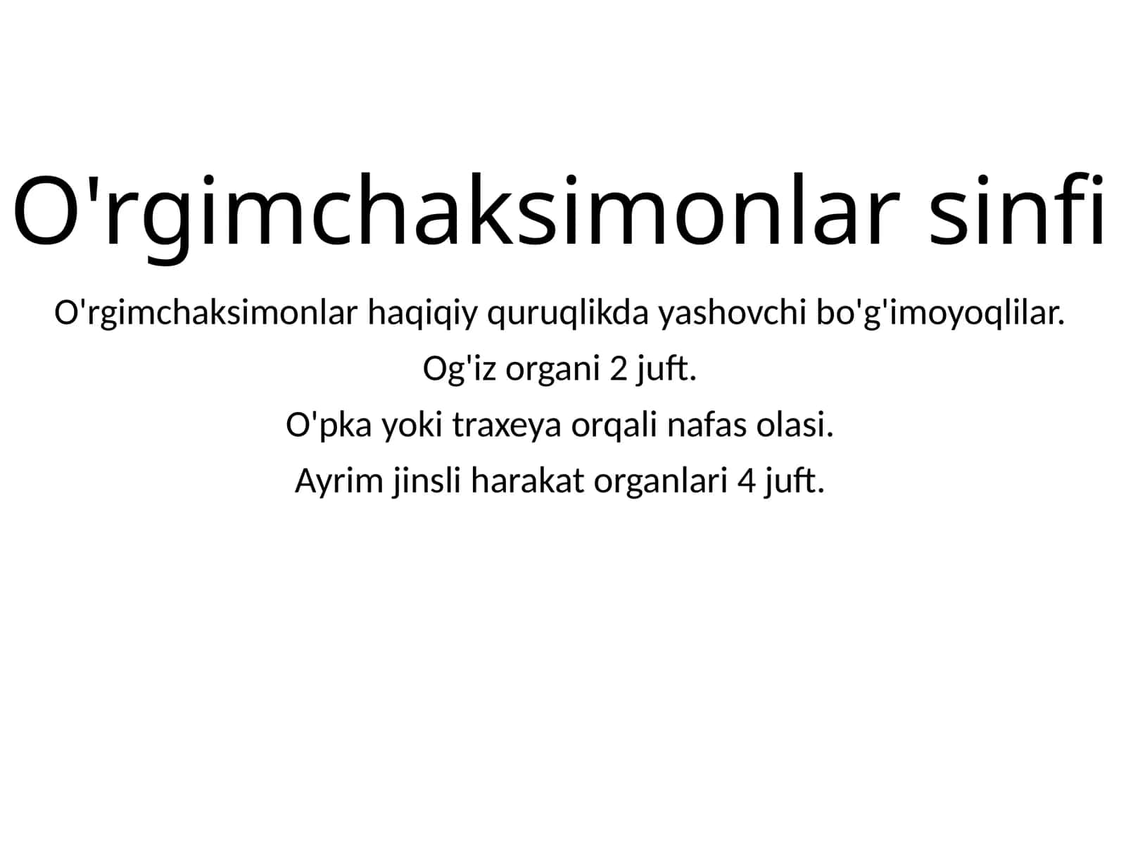 O'rgimchaksimonlar sinfi